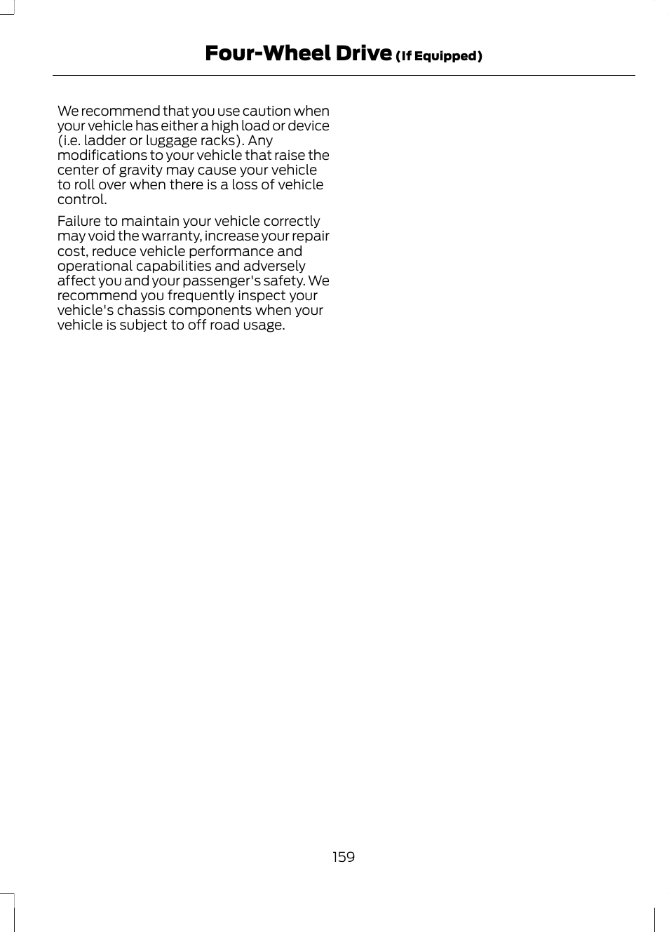Four-wheel drive | FORD 2013 Escape v.3 User Manual | Page 162 / 434