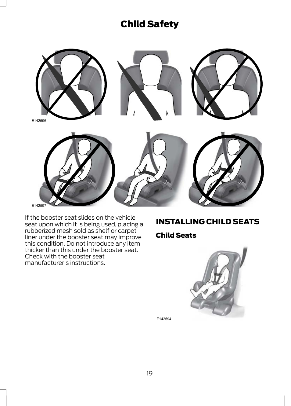Installing child seats, Child safety | FORD 2013 Escape v.3 User Manual | Page 22 / 434