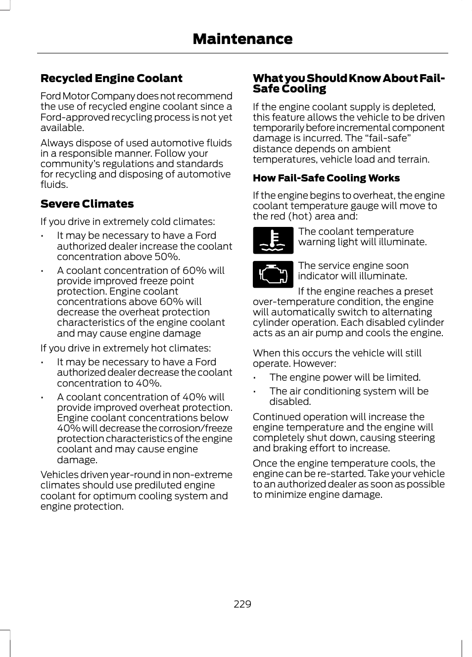 Maintenance | FORD 2013 Escape v.3 User Manual | Page 232 / 434