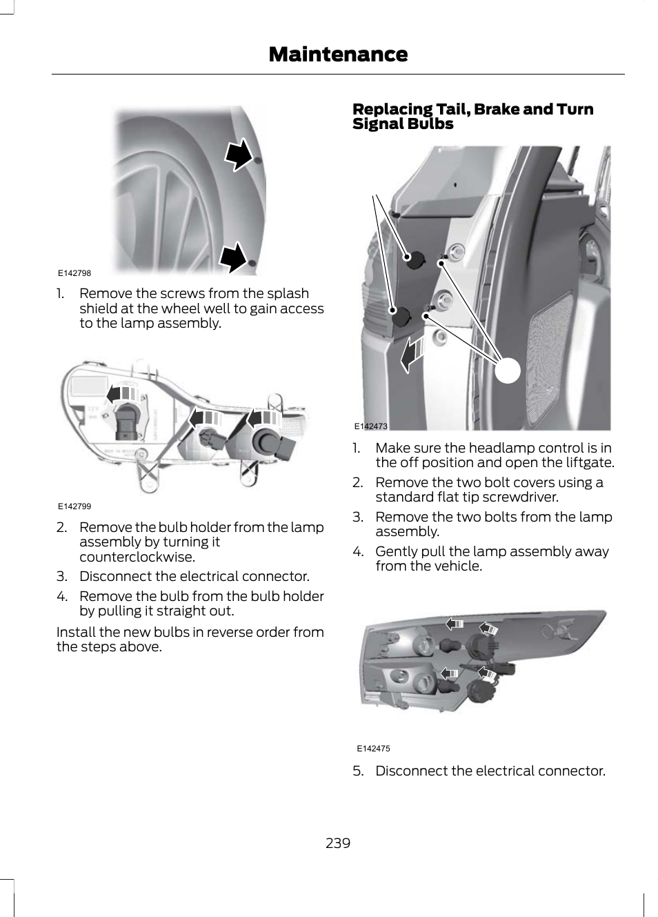 Maintenance | FORD 2013 Escape v.3 User Manual | Page 242 / 434