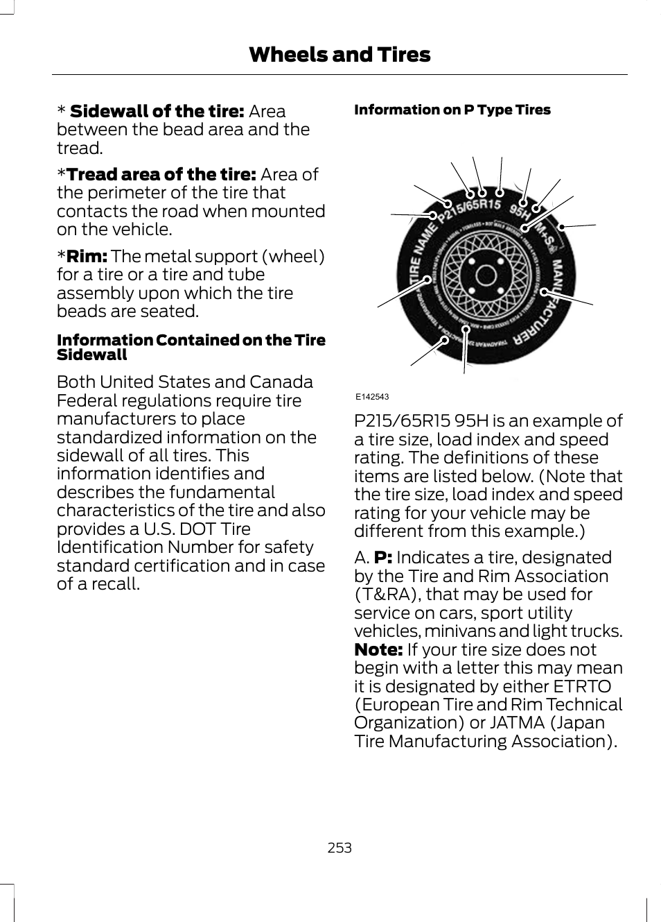 Wheels and tires | FORD 2013 Escape v.3 User Manual | Page 256 / 434