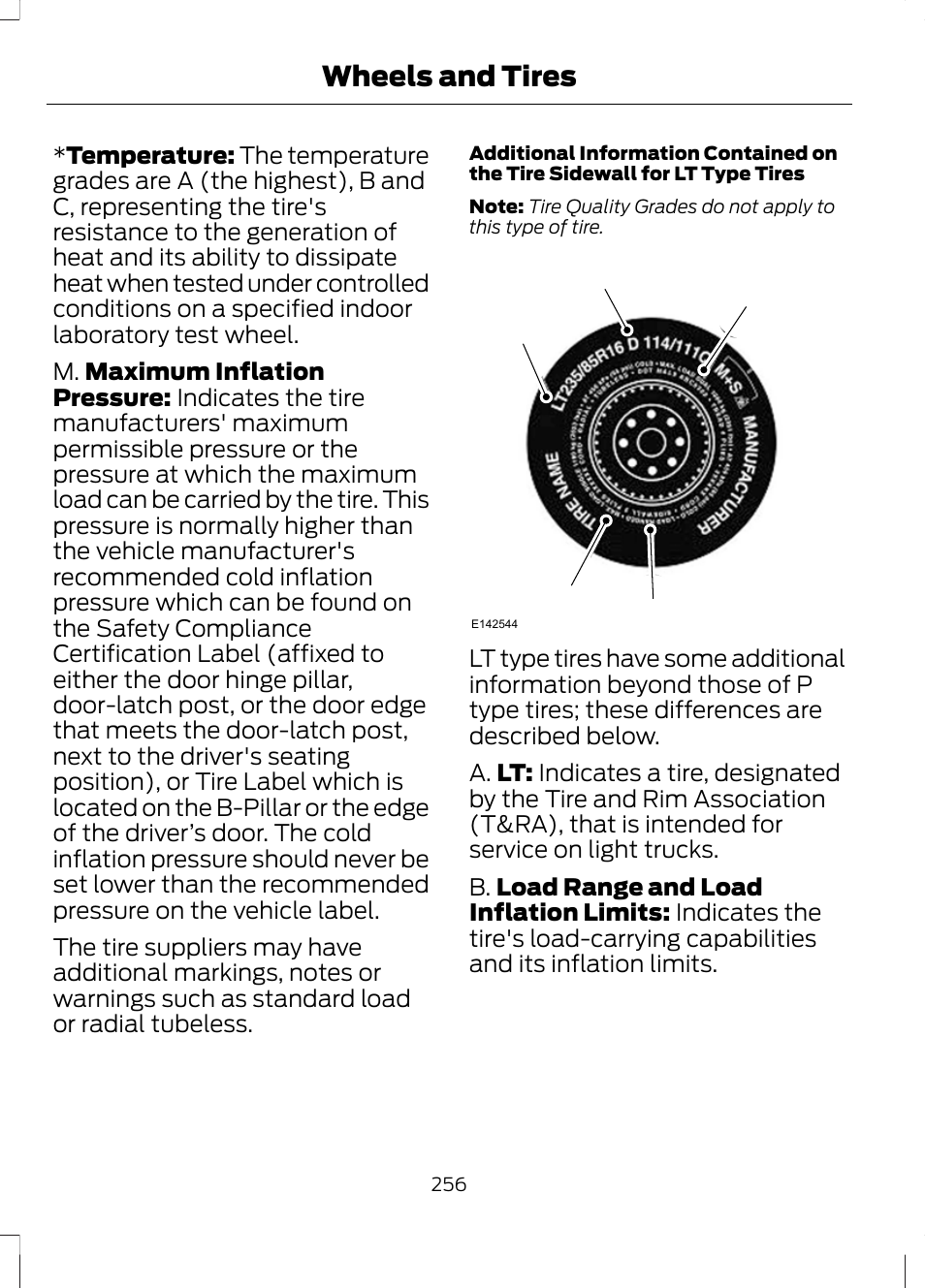 Wheels and tires | FORD 2013 Escape v.3 User Manual | Page 259 / 434