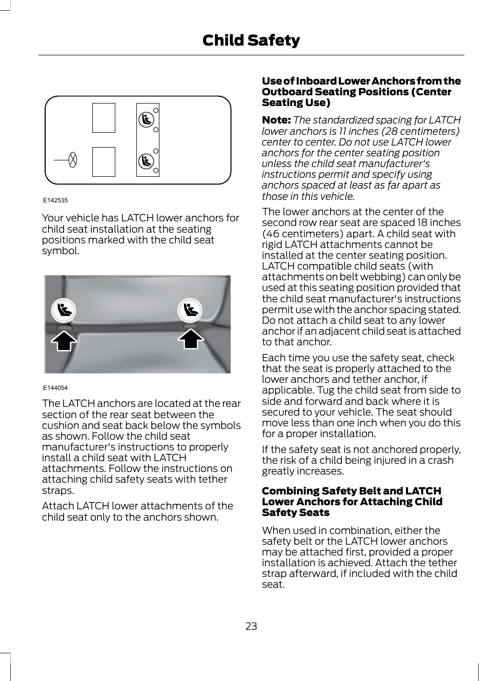 Child safety | FORD 2013 Escape v.3 User Manual | Page 26 / 434