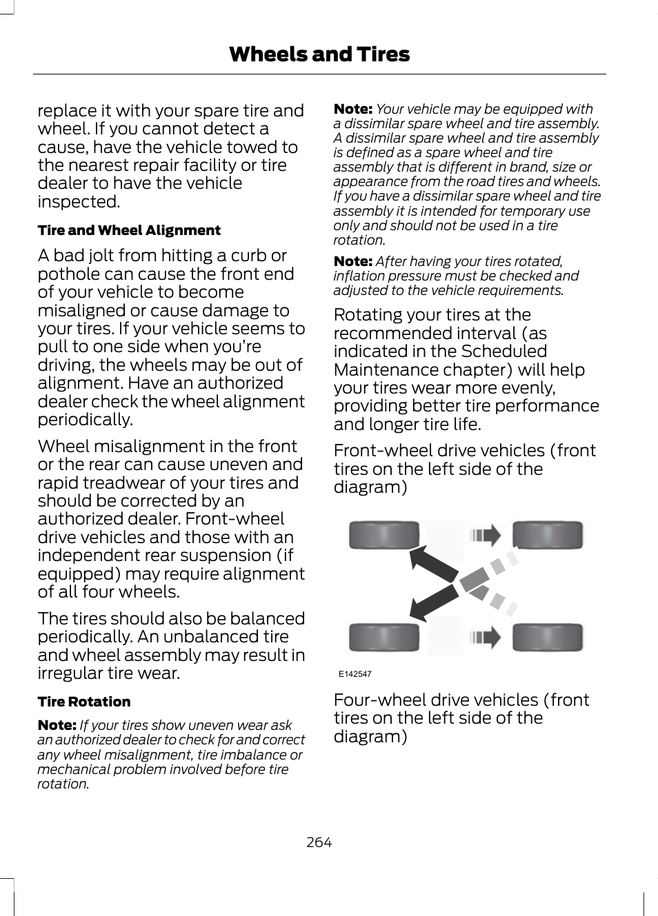 Wheels and tires | FORD 2013 Escape v.3 User Manual | Page 267 / 434