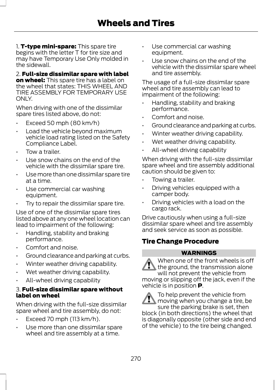 Wheels and tires | FORD 2013 Escape v.3 User Manual | Page 273 / 434