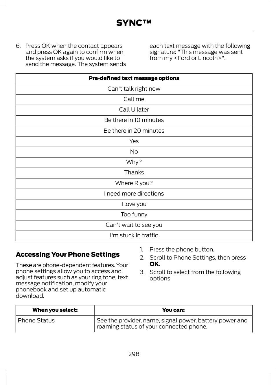 Sync | FORD 2013 Escape v.3 User Manual | Page 301 / 434