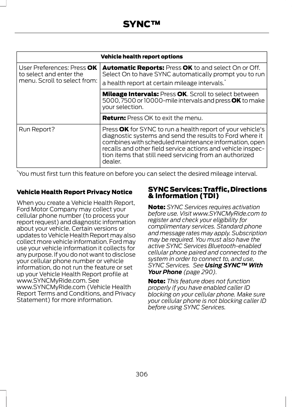 Sync | FORD 2013 Escape v.3 User Manual | Page 309 / 434