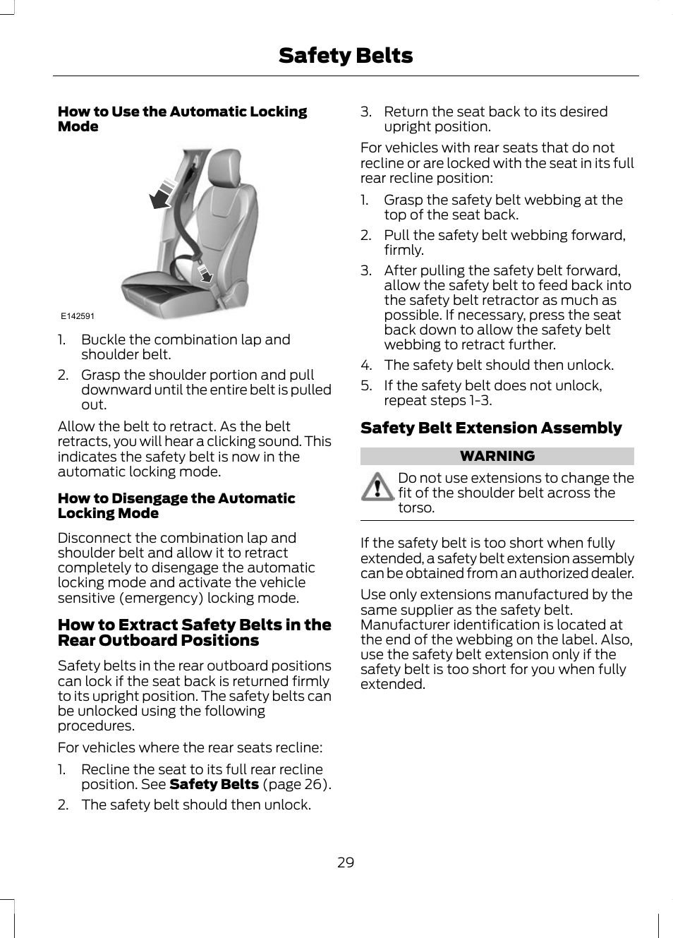 Safety belts | FORD 2013 Escape v.3 User Manual | Page 32 / 434