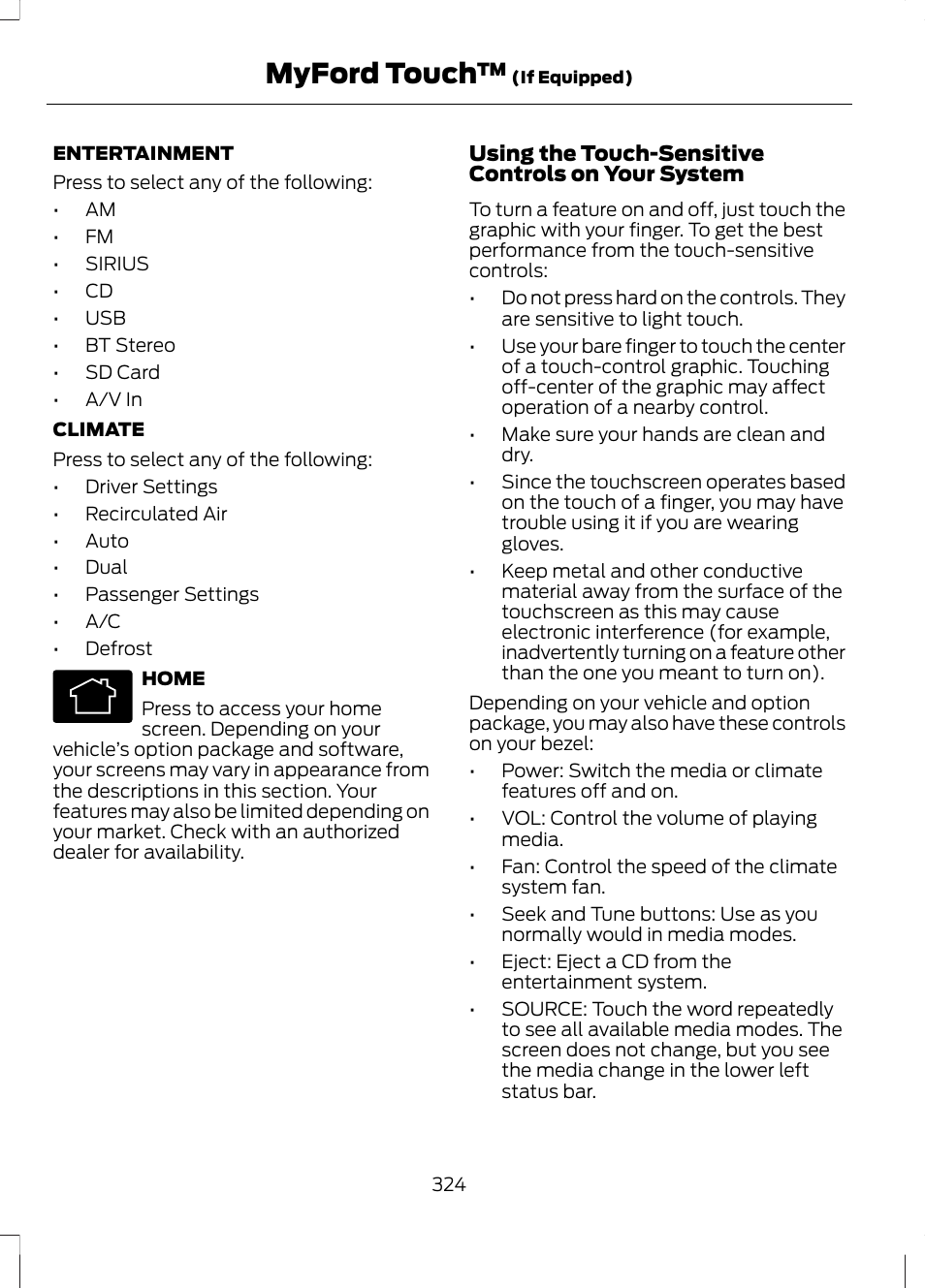 Myford touch | FORD 2013 Escape v.3 User Manual | Page 327 / 434