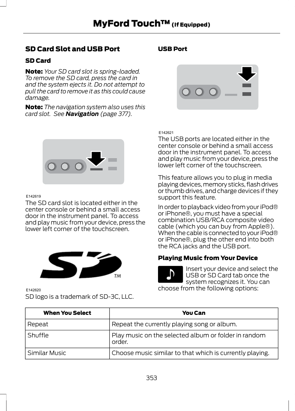 Myford touch | FORD 2013 Escape v.3 User Manual | Page 356 / 434