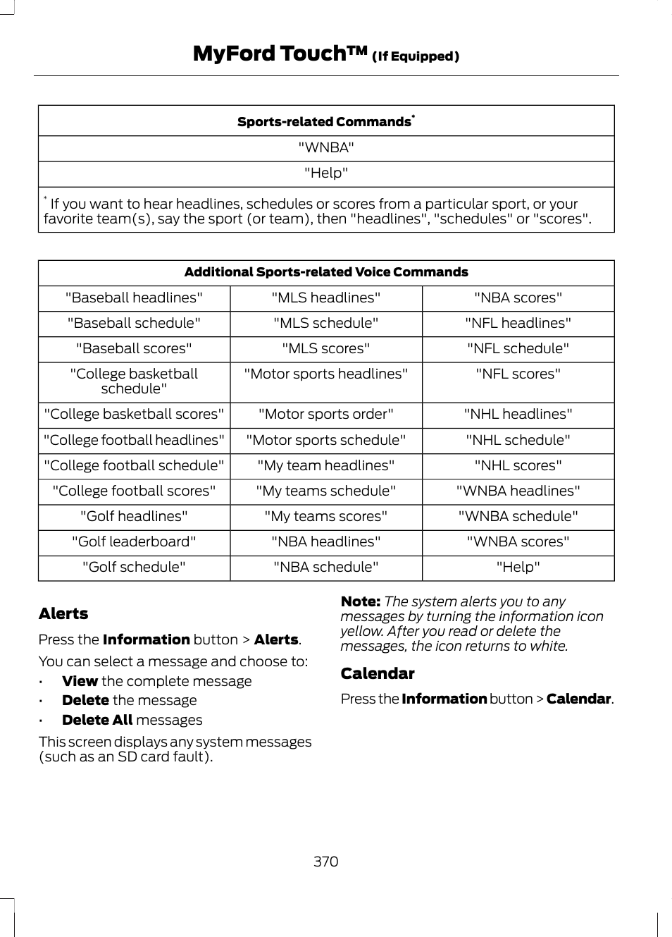 Myford touch | FORD 2013 Escape v.3 User Manual | Page 373 / 434