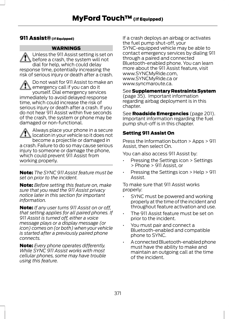 Myford touch | FORD 2013 Escape v.3 User Manual | Page 374 / 434