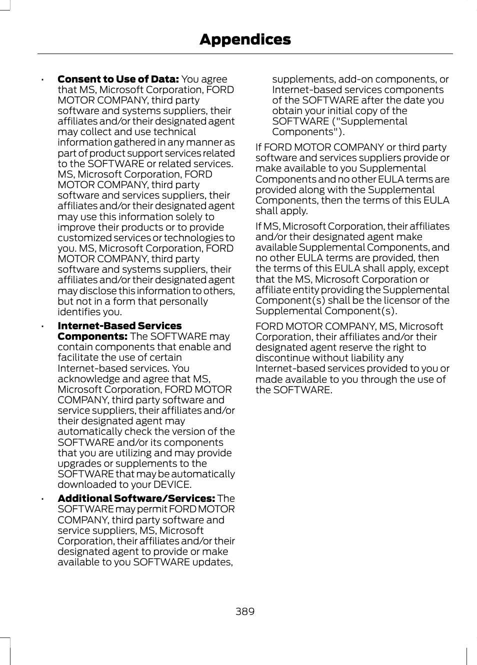 Appendices | FORD 2013 Escape v.3 User Manual | Page 392 / 434