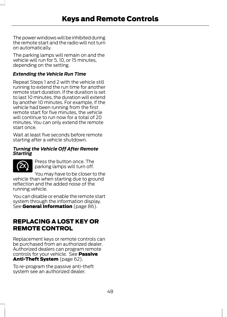 Replacing a lost key or remote control, Replacing a lost key or remote, Control | Keys and remote controls | FORD 2013 Escape v.3 User Manual | Page 51 / 434