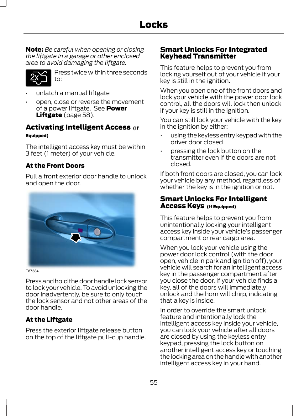 Locks | FORD 2013 Escape v.3 User Manual | Page 58 / 434