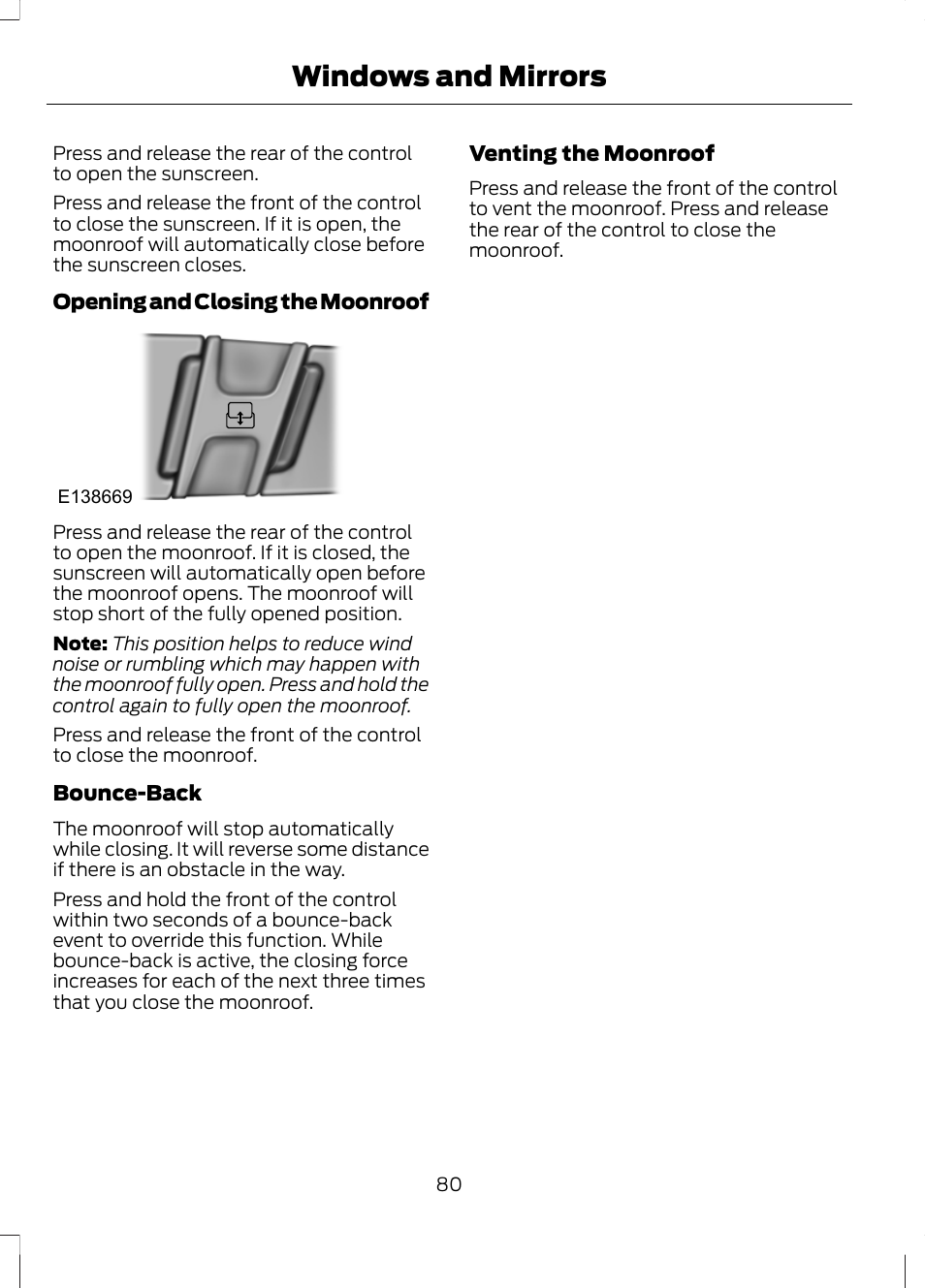 Windows and mirrors | FORD 2013 Escape v.3 User Manual | Page 83 / 434