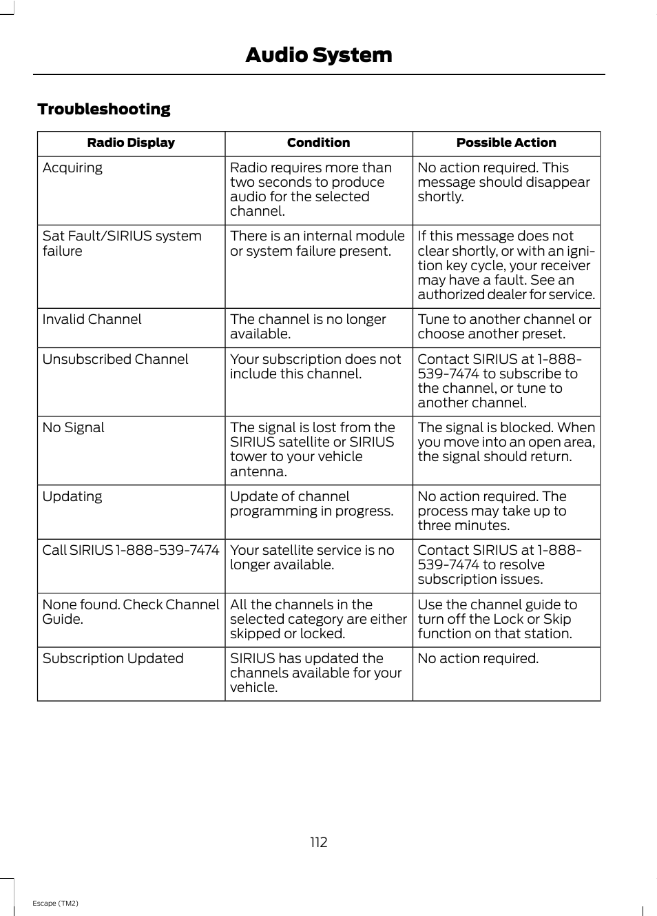 Audio system | FORD 2013 Escape v.4 User Manual | Page 116 / 433