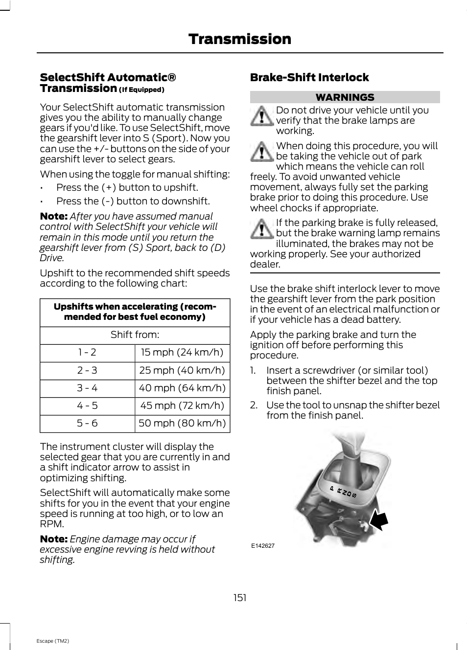 Transmission | FORD 2013 Escape v.4 User Manual | Page 155 / 433