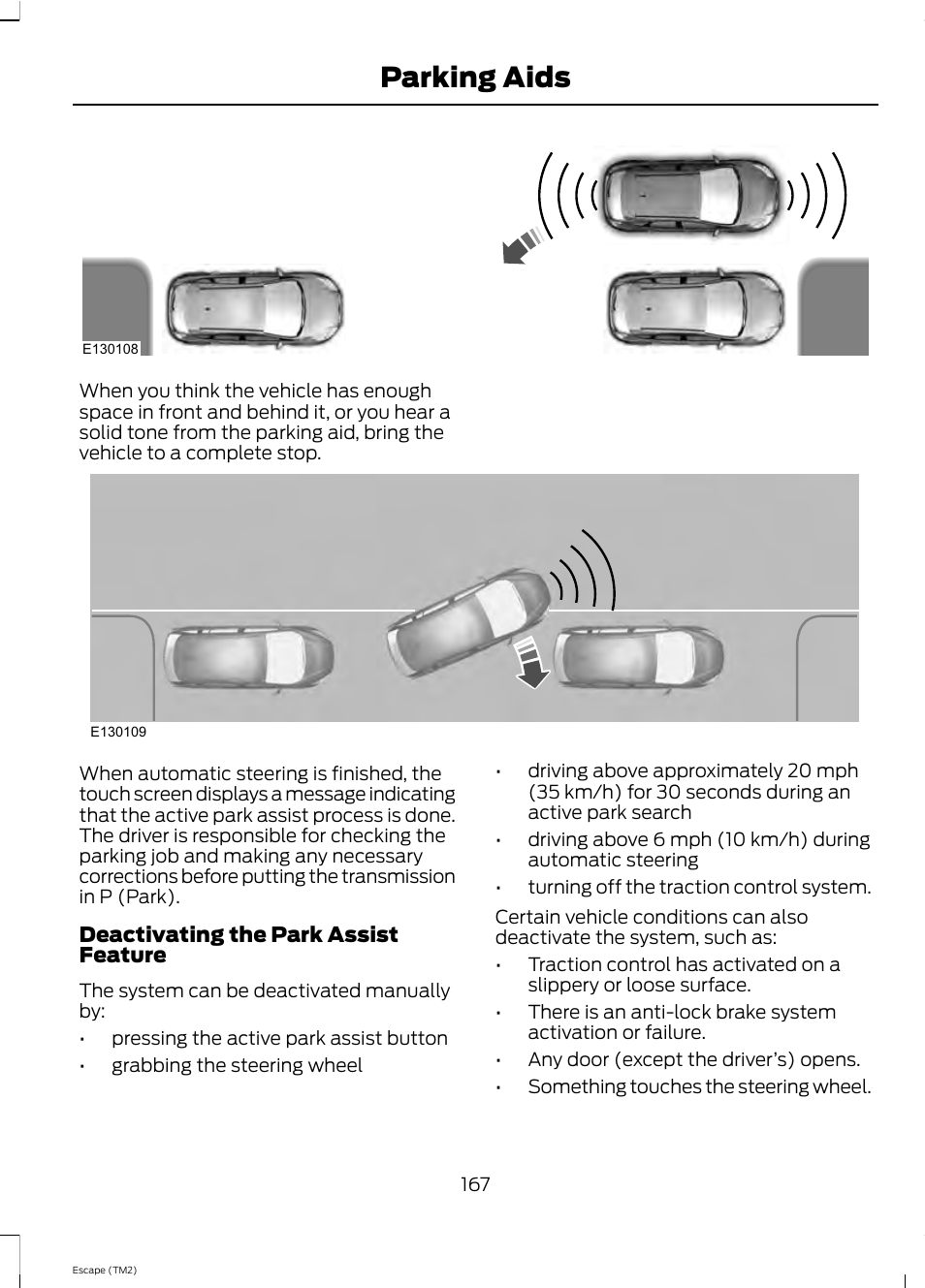 Parking aids | FORD 2013 Escape v.4 User Manual | Page 171 / 433