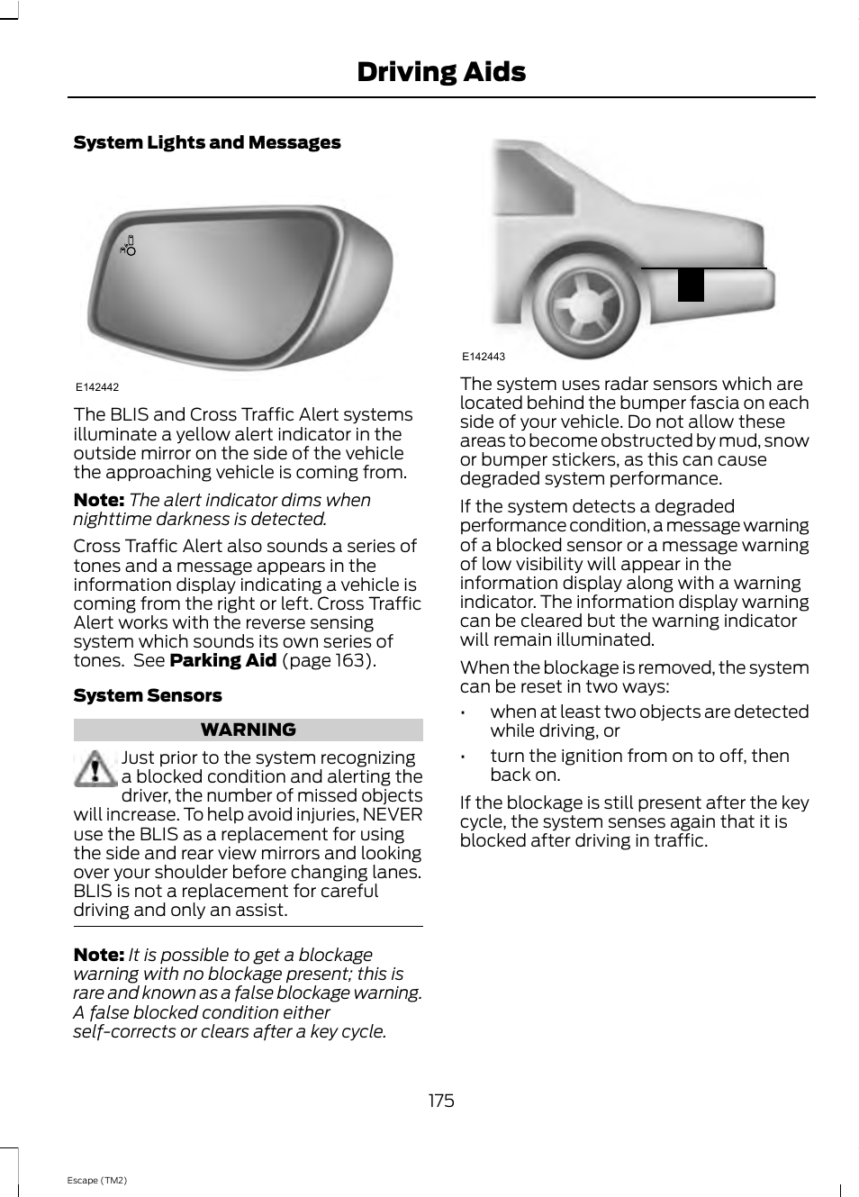 Driving aids | FORD 2013 Escape v.4 User Manual | Page 179 / 433