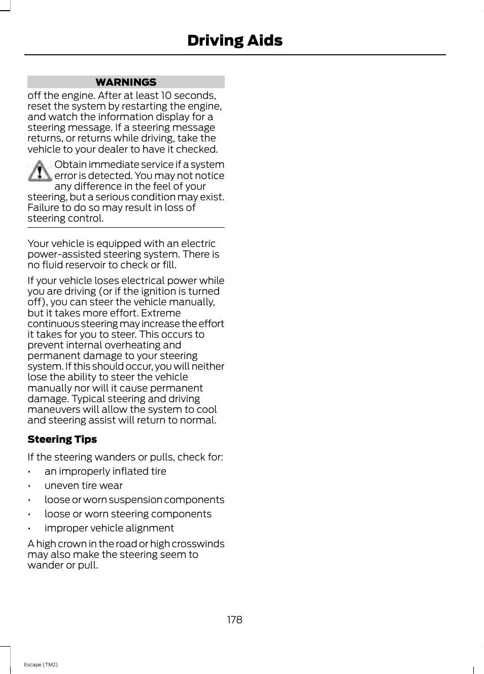 Driving aids | FORD 2013 Escape v.4 User Manual | Page 182 / 433