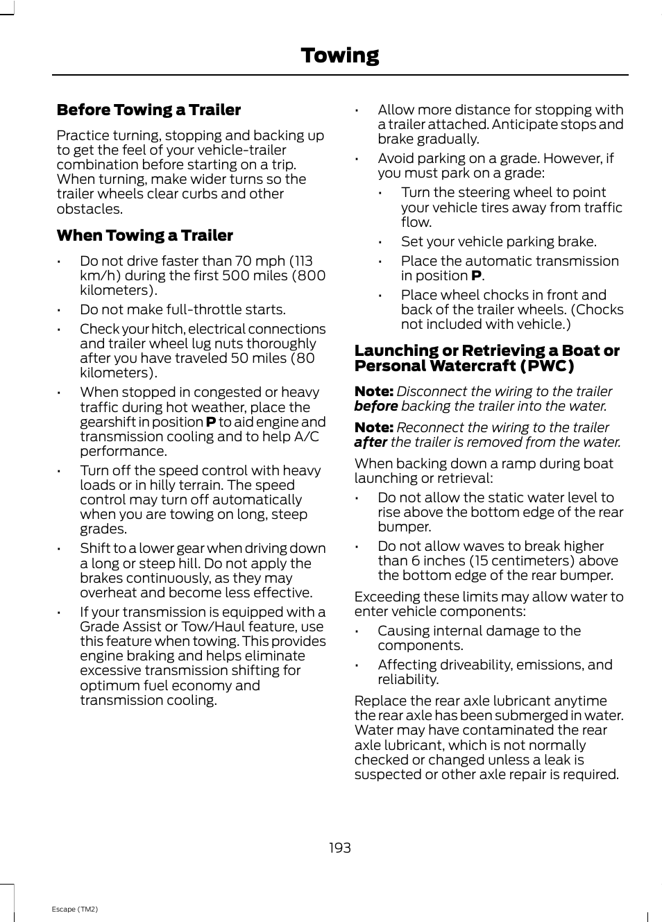 Towing | FORD 2013 Escape v.4 User Manual | Page 197 / 433