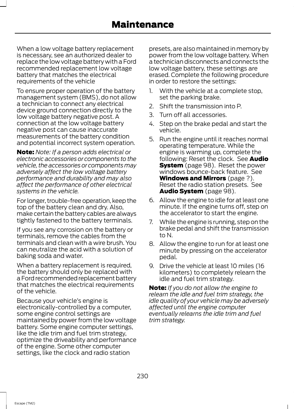 Maintenance | FORD 2013 Escape v.4 User Manual | Page 234 / 433