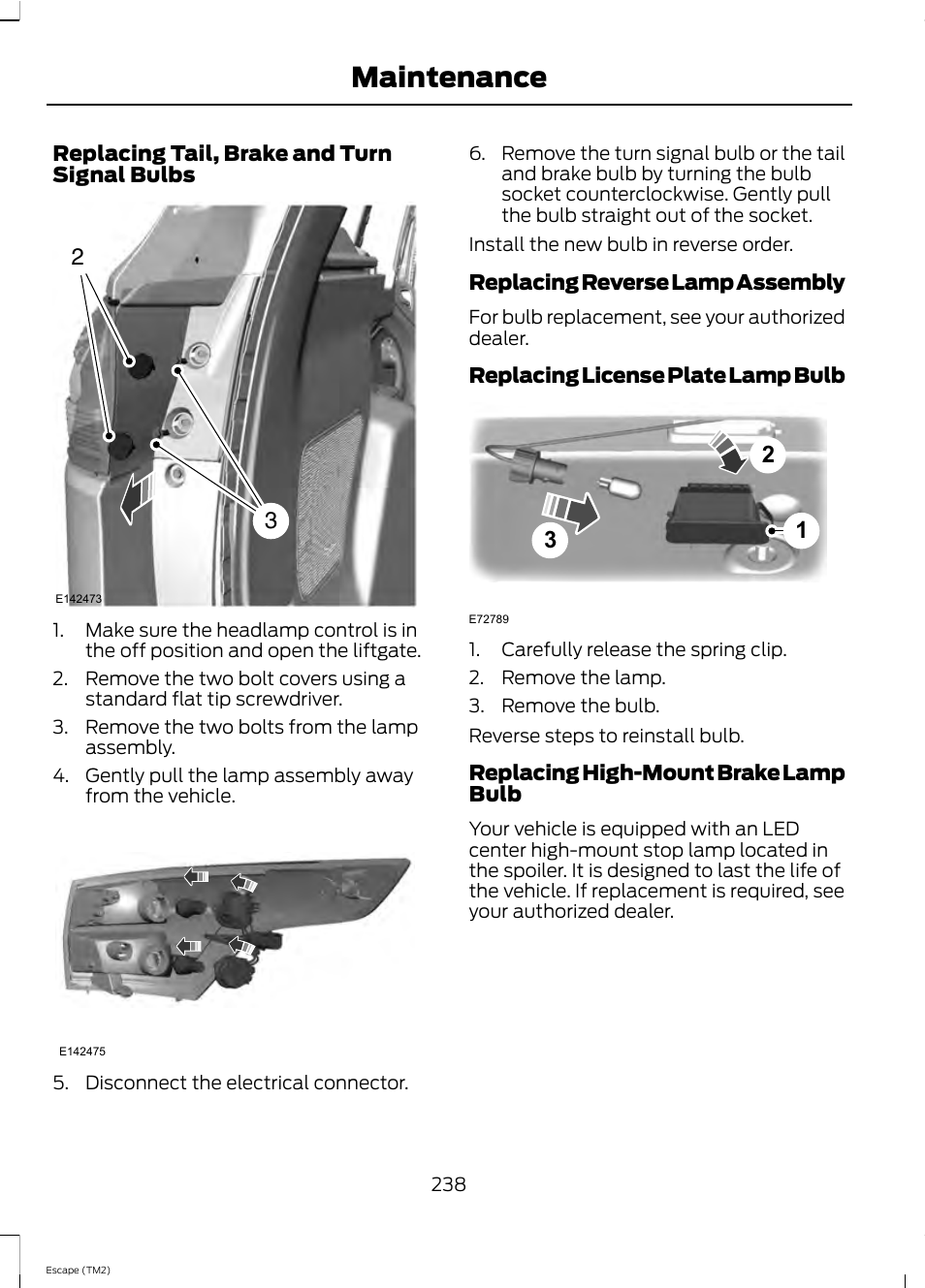 Maintenance | FORD 2013 Escape v.4 User Manual | Page 242 / 433