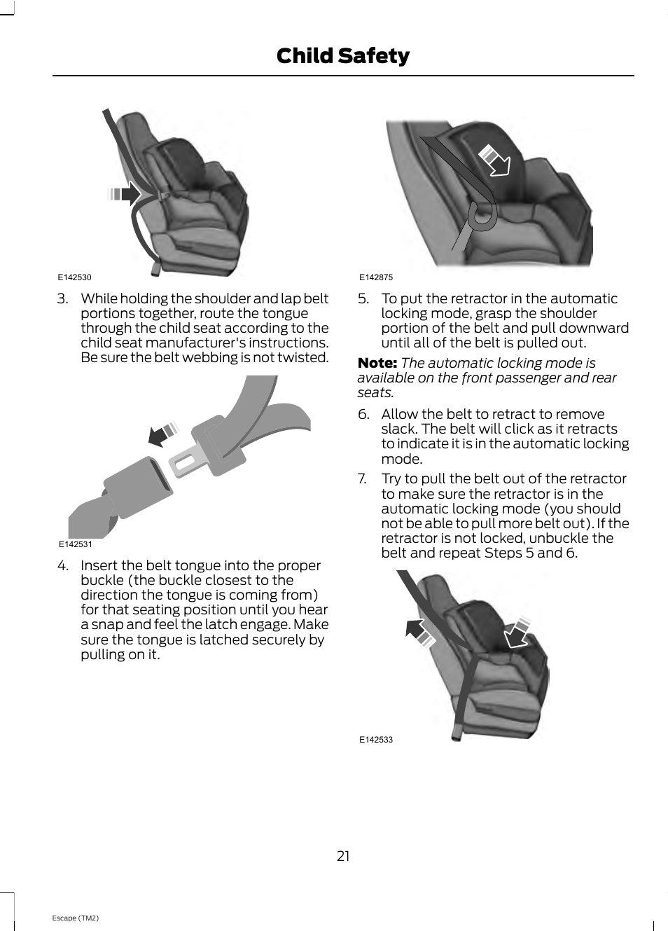 Child safety | FORD 2013 Escape v.4 User Manual | Page 25 / 433