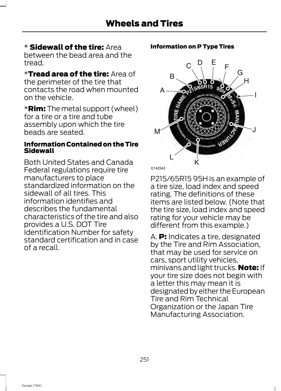 Wheels and tires | FORD 2013 Escape v.4 User Manual | Page 255 / 433