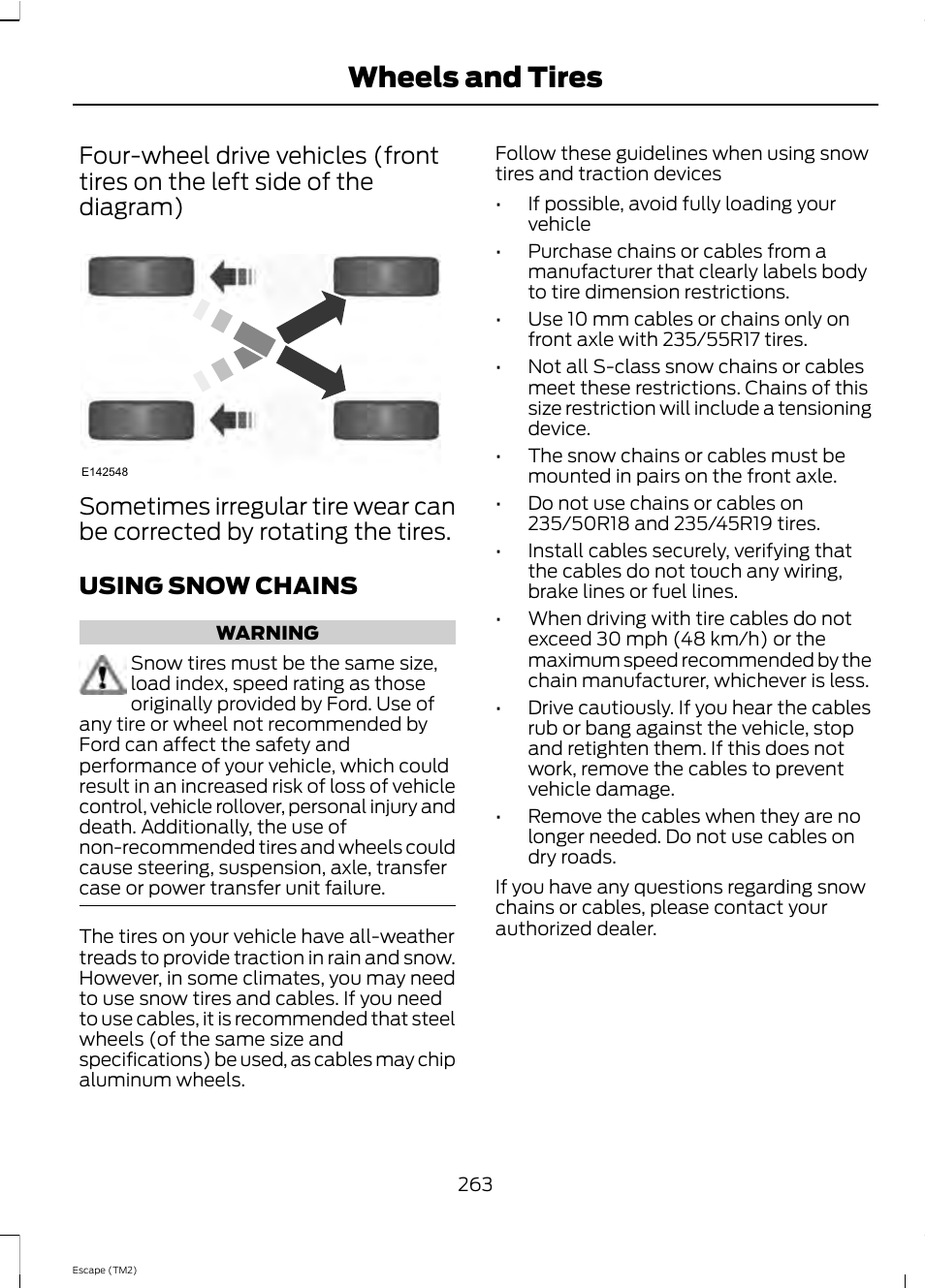 Wheels and tires | FORD 2013 Escape v.4 User Manual | Page 267 / 433