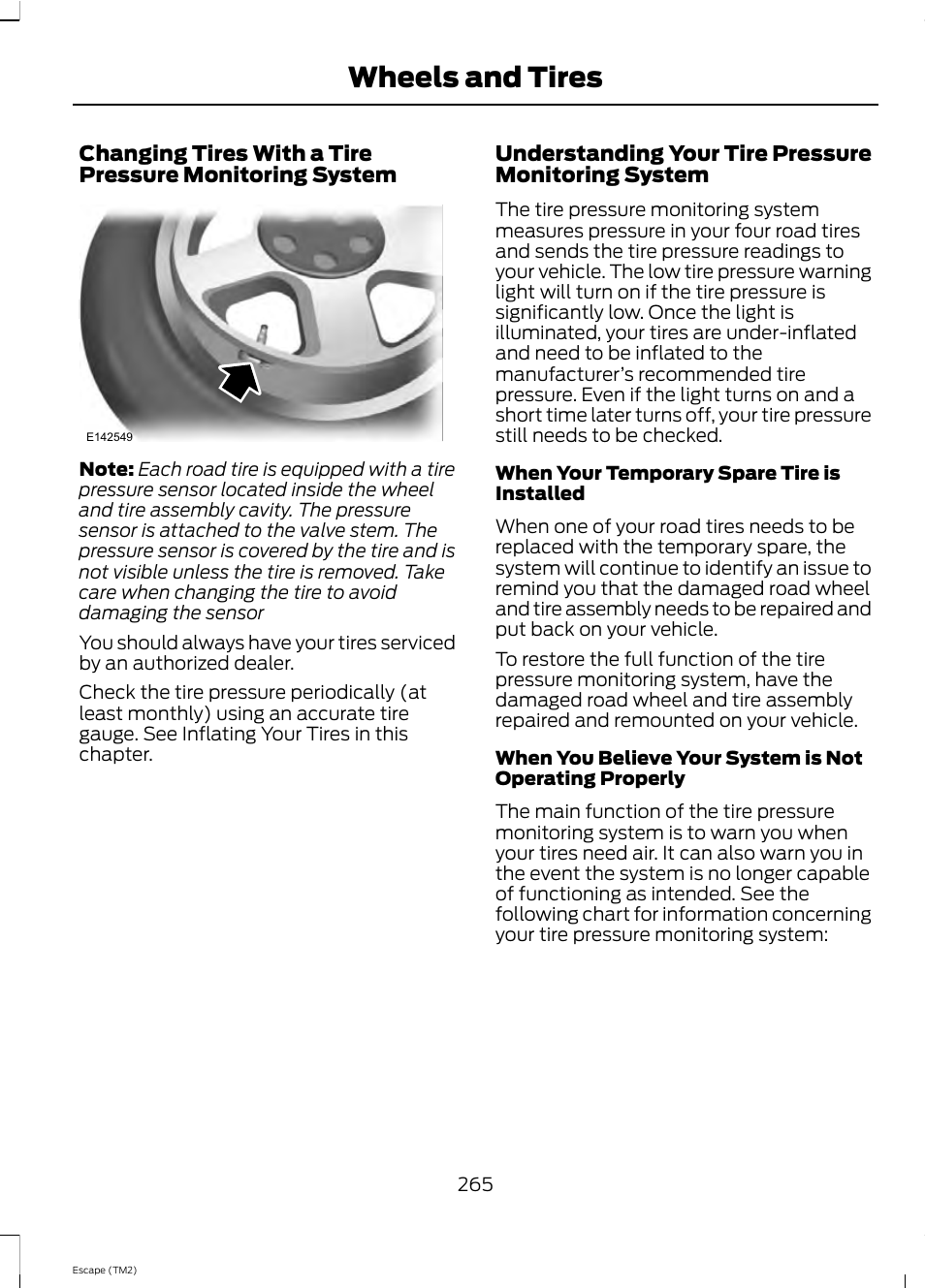 Wheels and tires | FORD 2013 Escape v.4 User Manual | Page 269 / 433