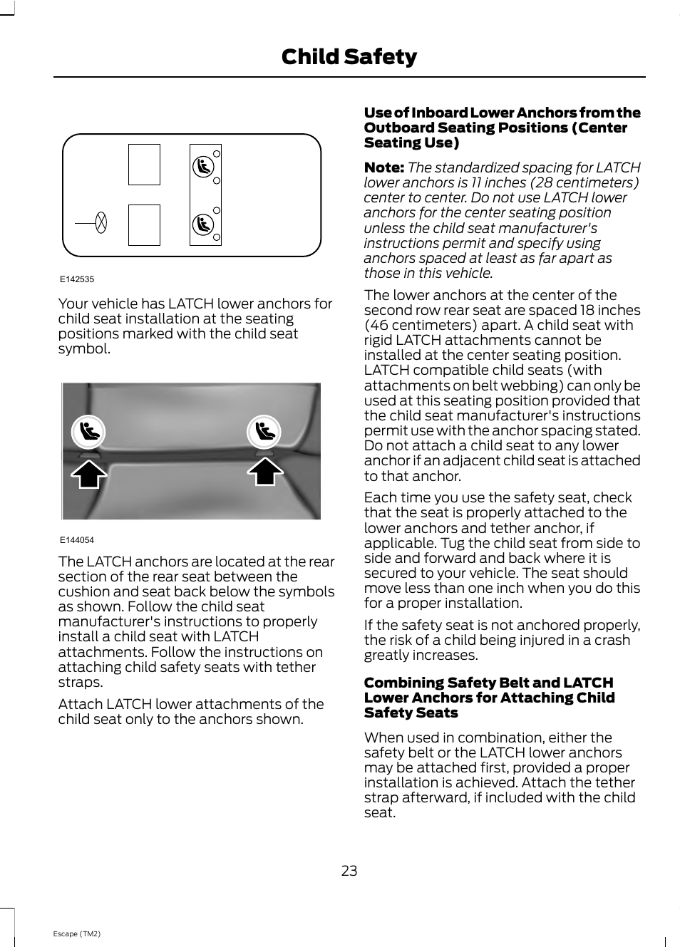 Child safety | FORD 2013 Escape v.4 User Manual | Page 27 / 433