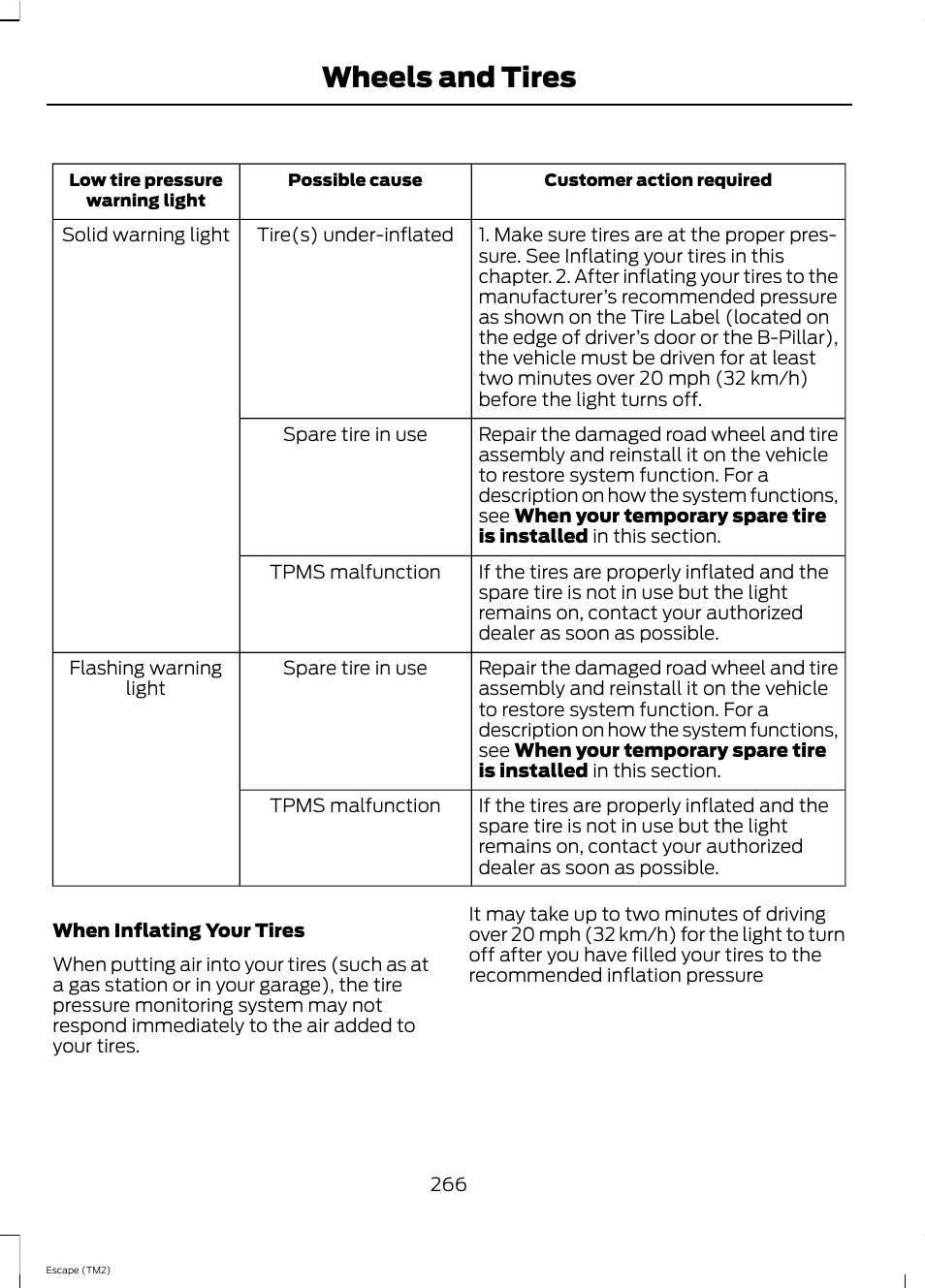 Wheels and tires | FORD 2013 Escape v.4 User Manual | Page 270 / 433