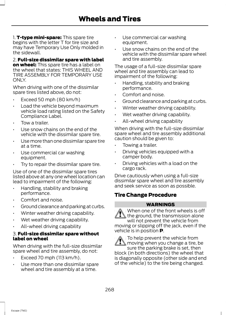 Wheels and tires | FORD 2013 Escape v.4 User Manual | Page 272 / 433