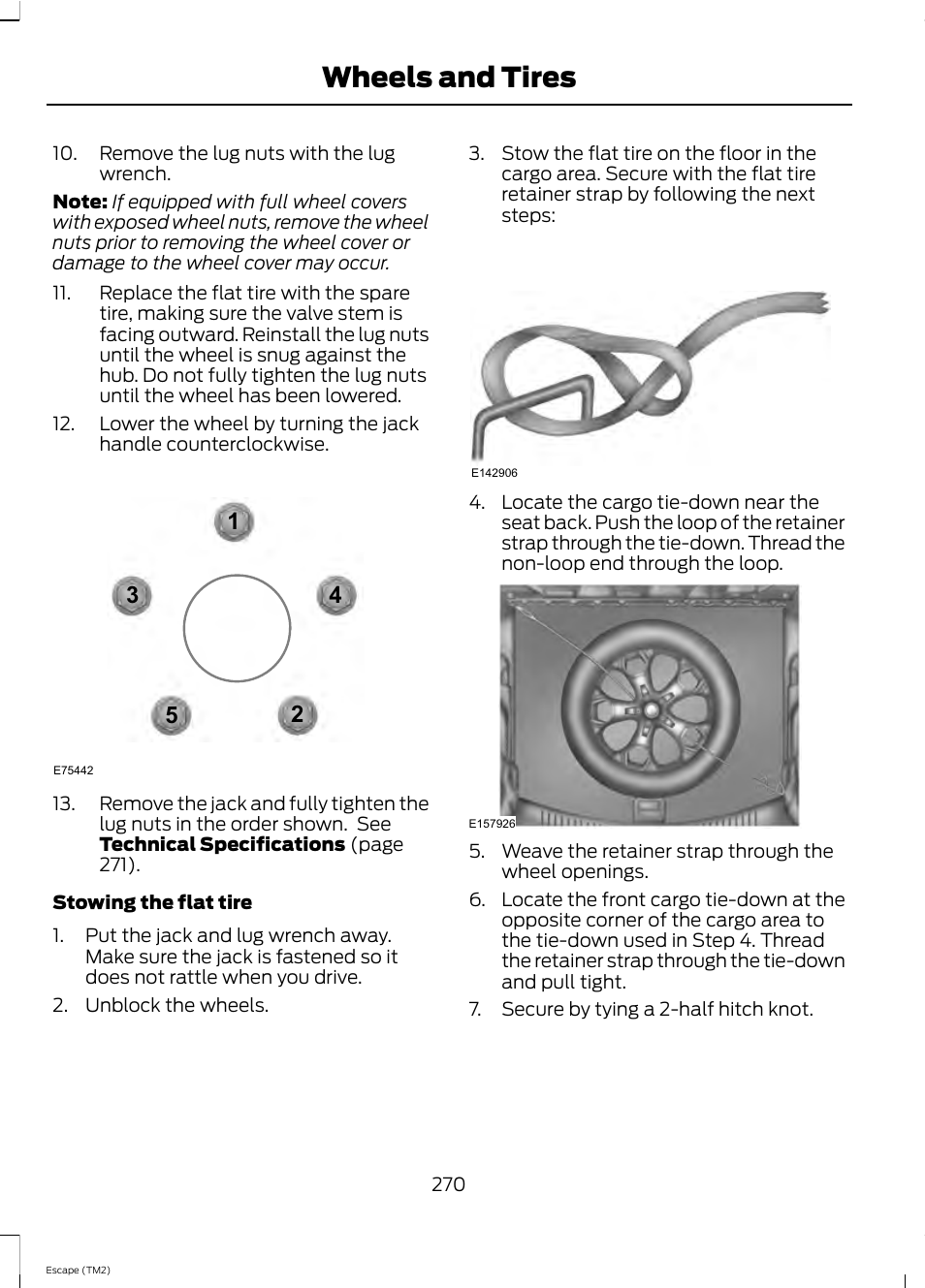 Wheels and tires | FORD 2013 Escape v.4 User Manual | Page 274 / 433