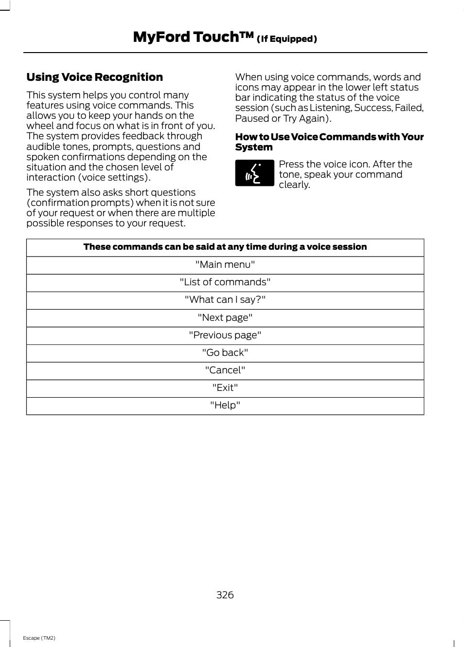 Myford touch | FORD 2013 Escape v.4 User Manual | Page 330 / 433