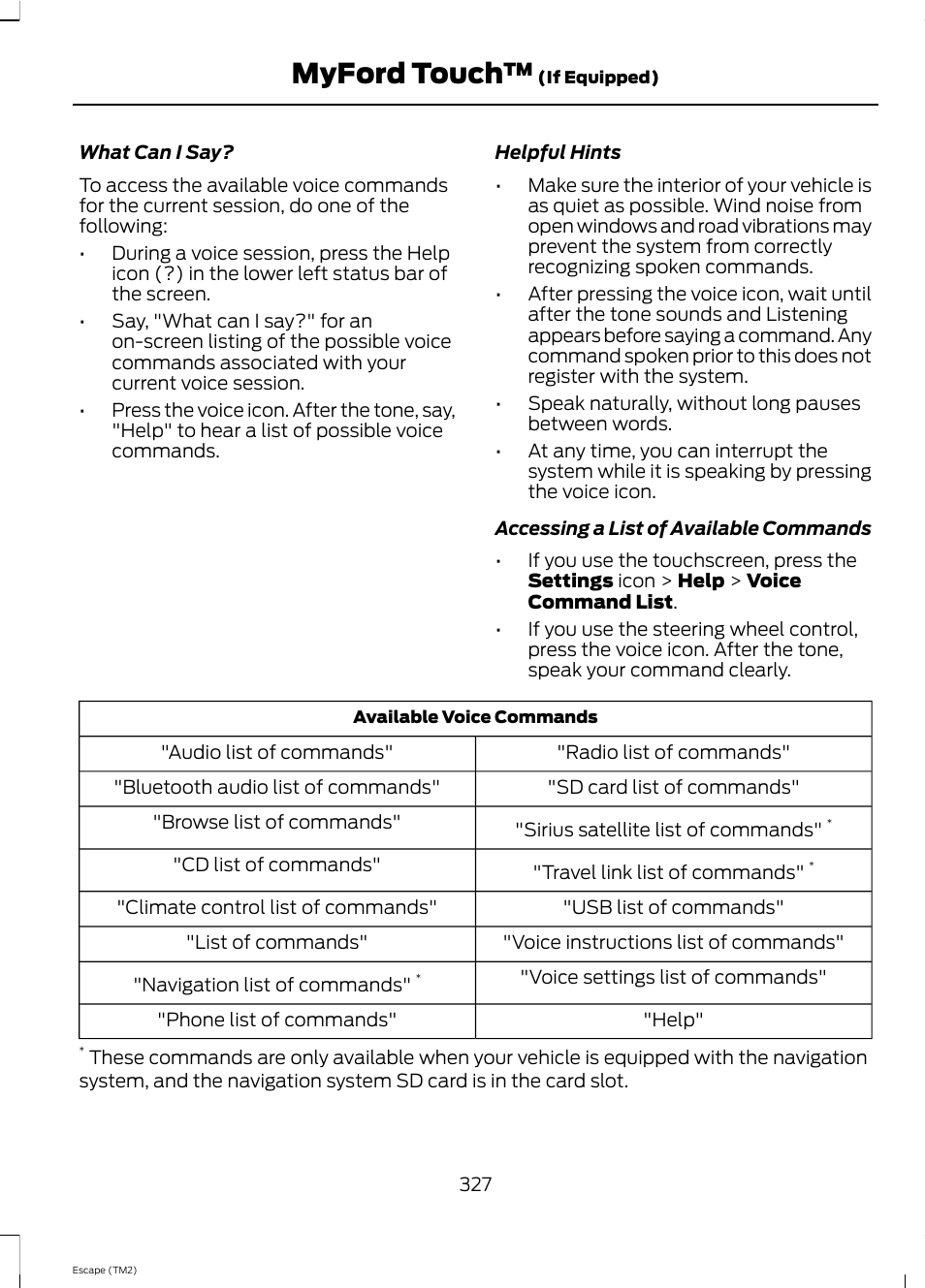 Myford touch | FORD 2013 Escape v.4 User Manual | Page 331 / 433