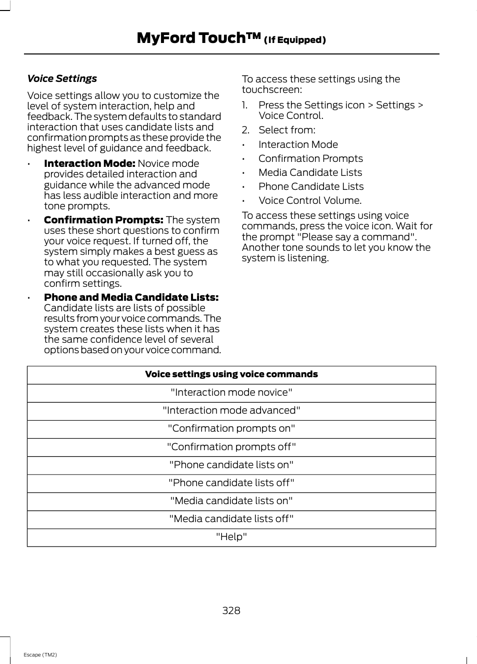 Myford touch | FORD 2013 Escape v.4 User Manual | Page 332 / 433