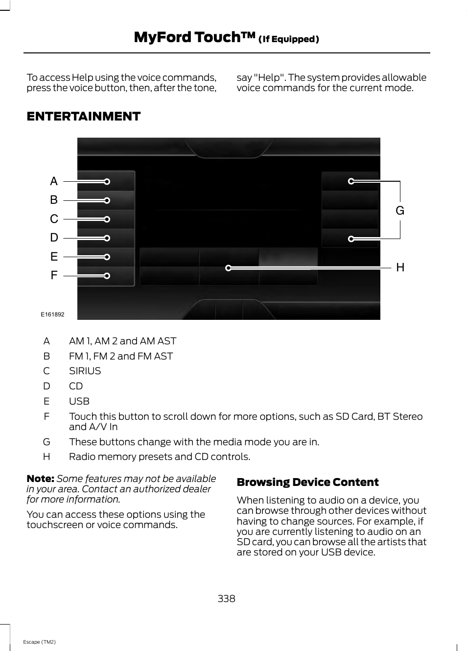 Myford touch | FORD 2013 Escape v.4 User Manual | Page 342 / 433