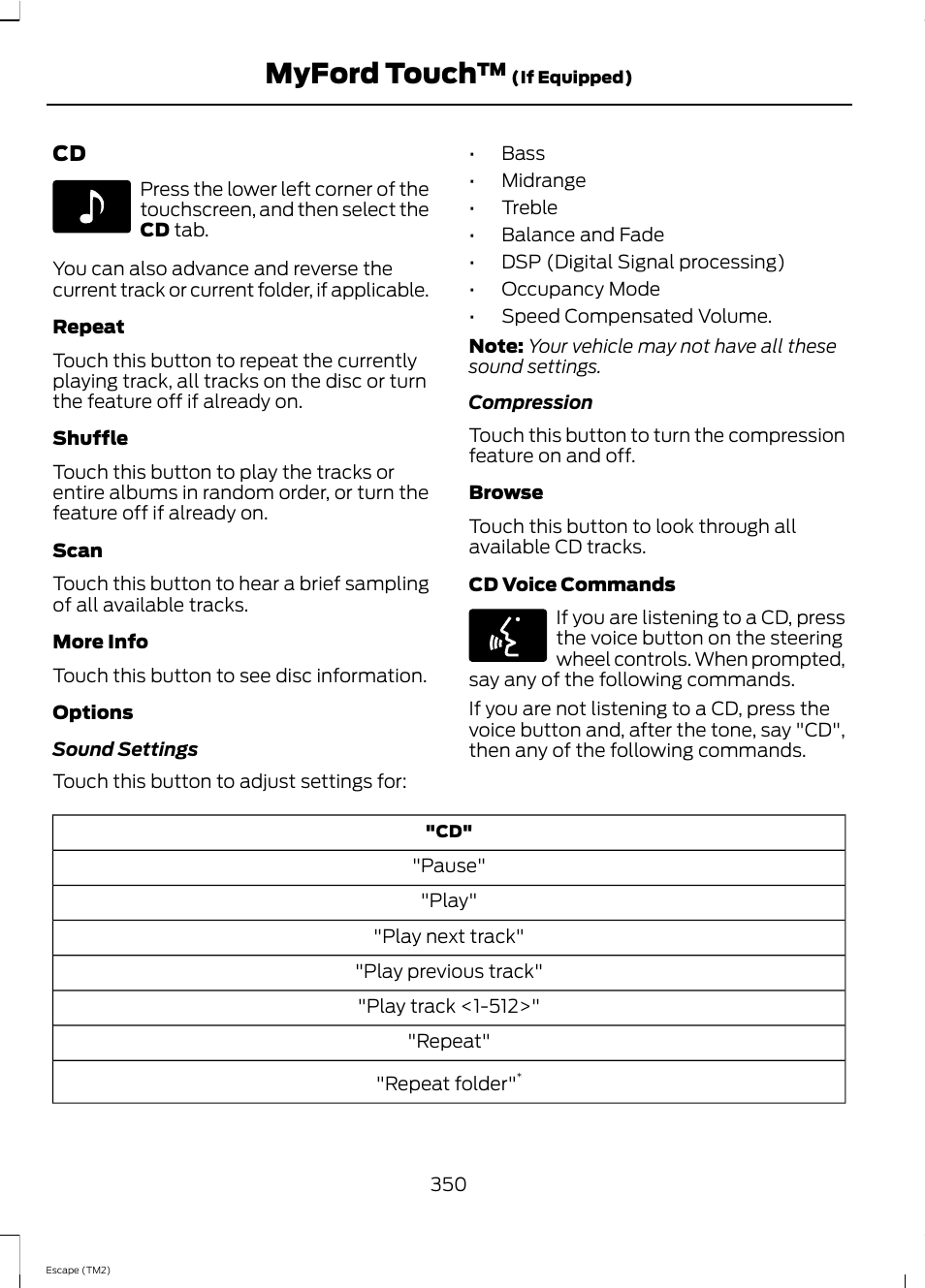 Myford touch | FORD 2013 Escape v.4 User Manual | Page 354 / 433