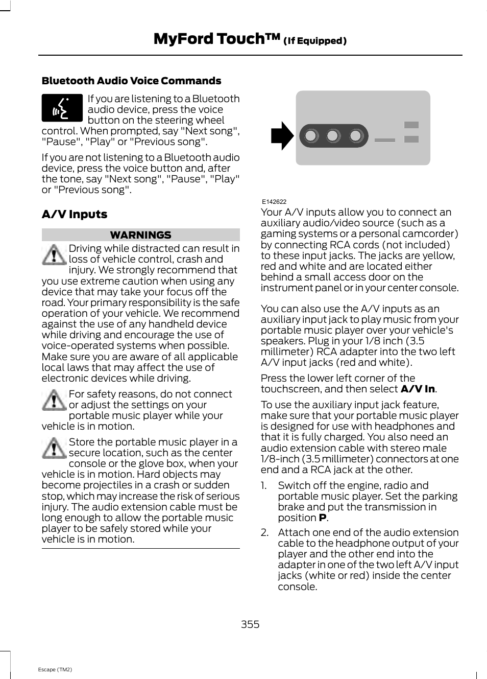 Myford touch | FORD 2013 Escape v.4 User Manual | Page 359 / 433