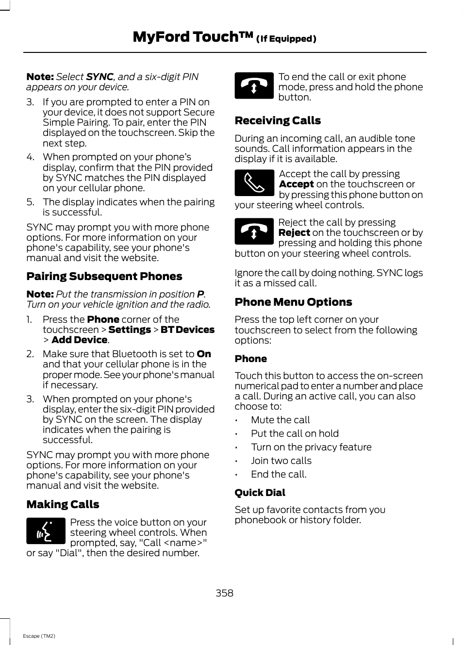 Myford touch | FORD 2013 Escape v.4 User Manual | Page 362 / 433