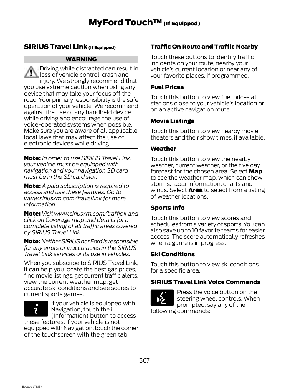 Myford touch | FORD 2013 Escape v.4 User Manual | Page 371 / 433