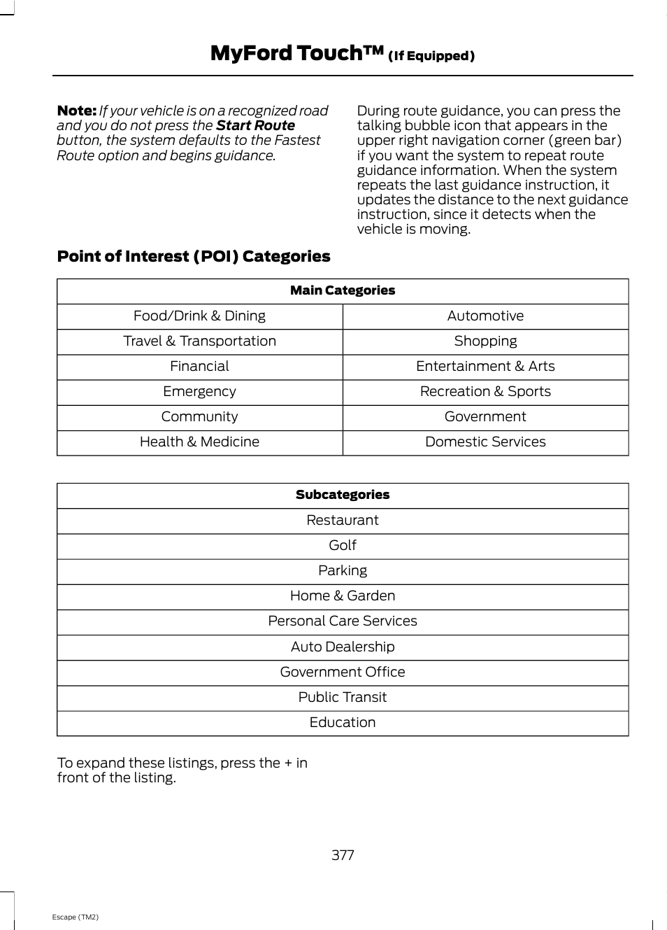 Myford touch | FORD 2013 Escape v.4 User Manual | Page 381 / 433