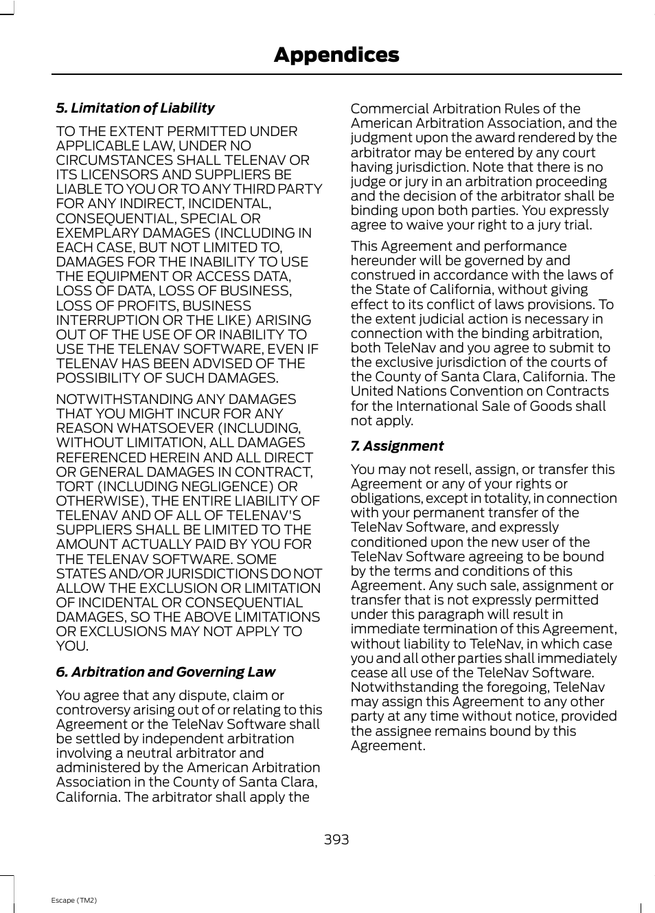 Appendices | FORD 2013 Escape v.4 User Manual | Page 397 / 433