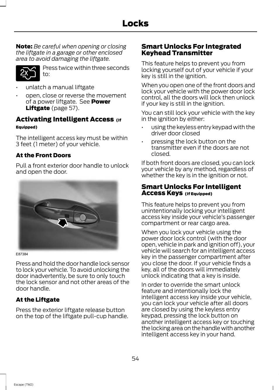 Locks | FORD 2013 Escape v.4 User Manual | Page 58 / 433