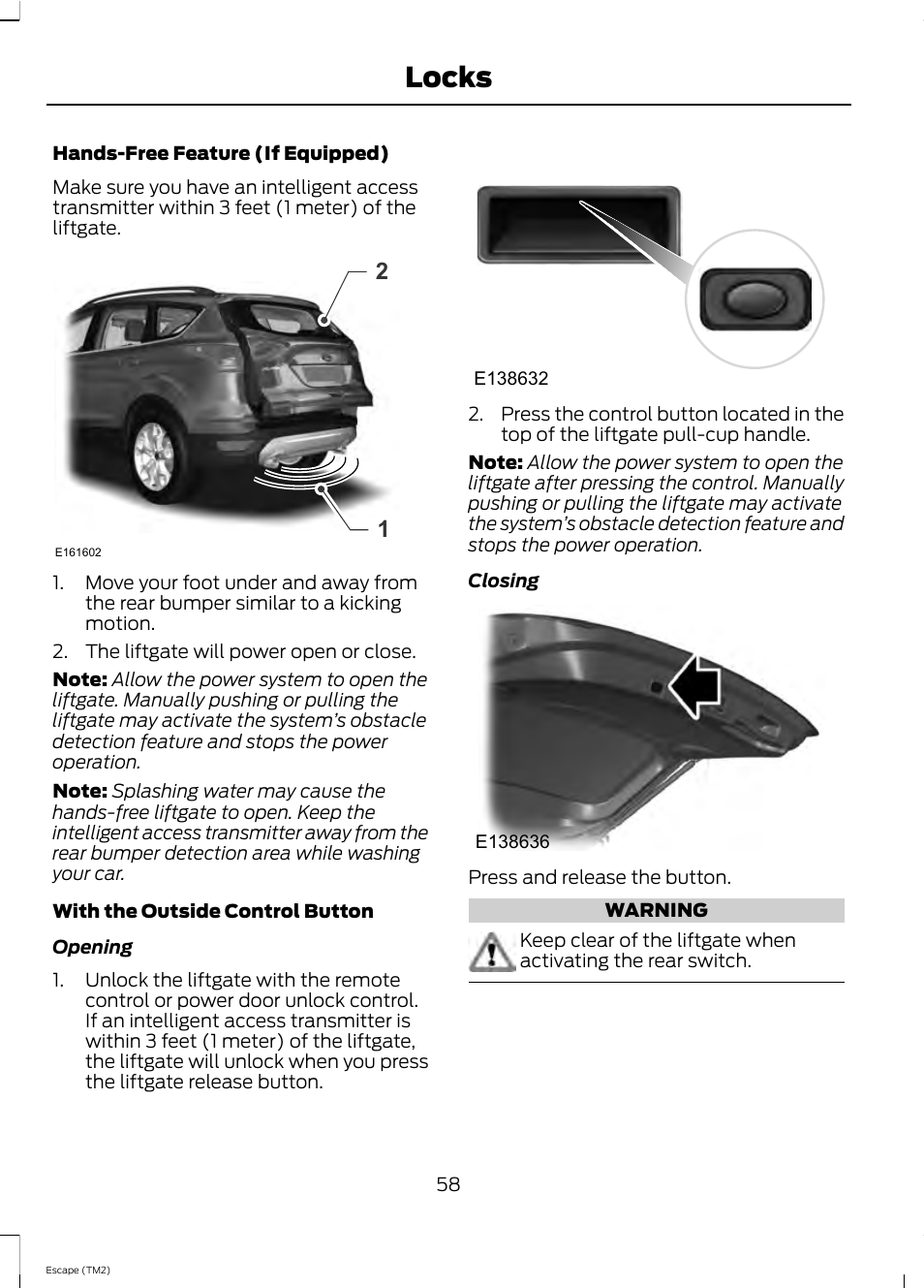 Locks | FORD 2013 Escape v.4 User Manual | Page 62 / 433