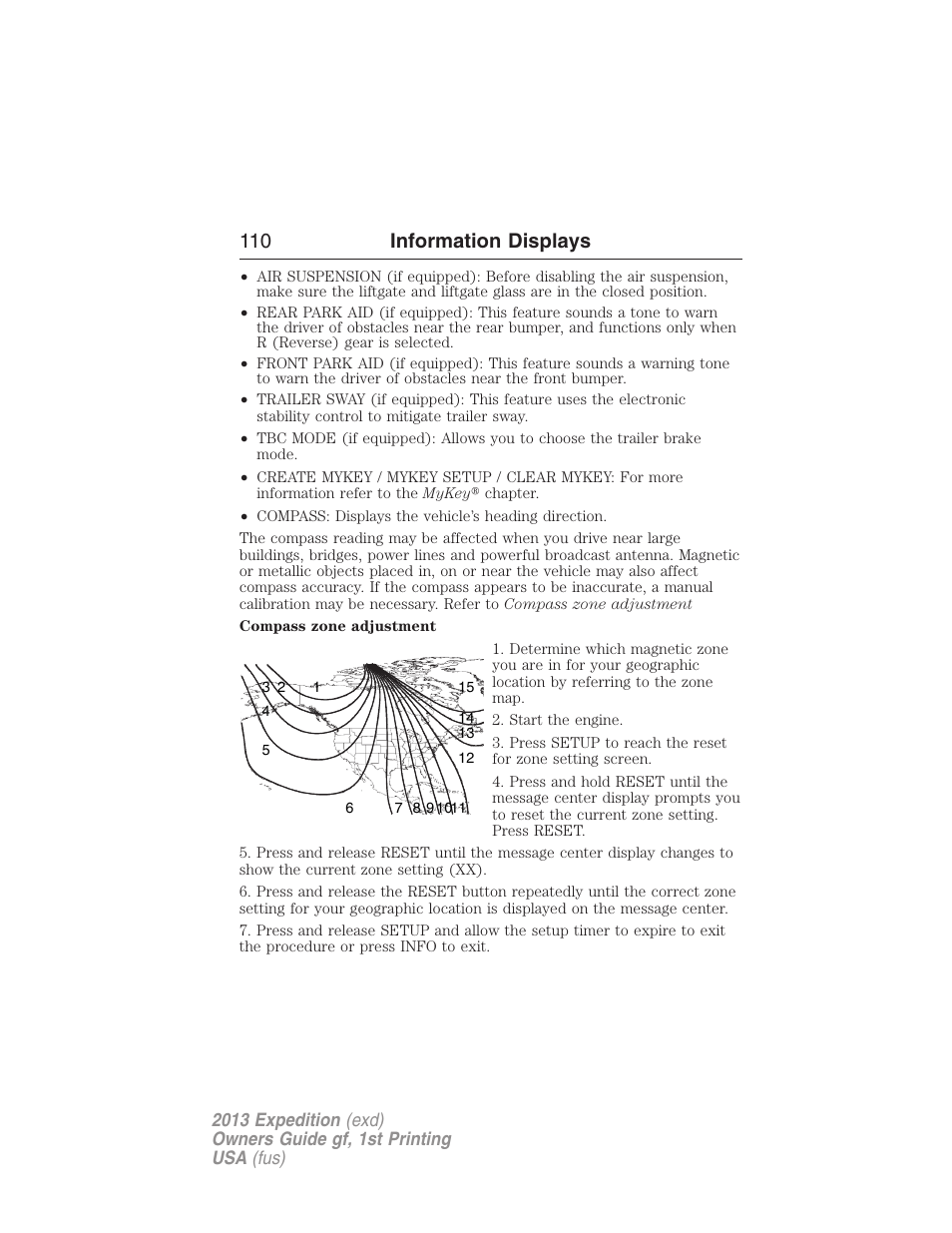 110 information displays | FORD 2013 Expedition v.1 User Manual | Page 110 / 497