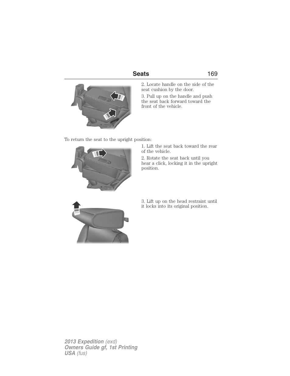 Seats 169 | FORD 2013 Expedition v.1 User Manual | Page 169 / 497